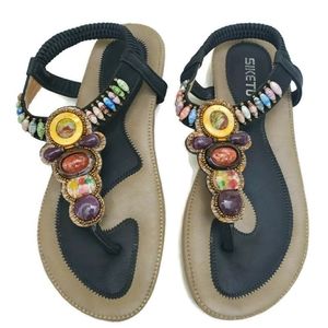 SIKETU Stylish Flip-Flop and Beading Design Sandal